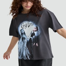 F&F Pure Cotton Corpse Bride Print T-Shirt in Grey