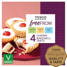 Tesco Free From Cherry Bakewell Tarts 4 Pack