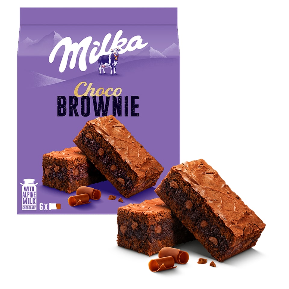 obrázok 1 z Milka Choco Brownie jemné pečivo s čokoládou, mliečnou čokoládou a kúskami mliečnej čoko. 150 g