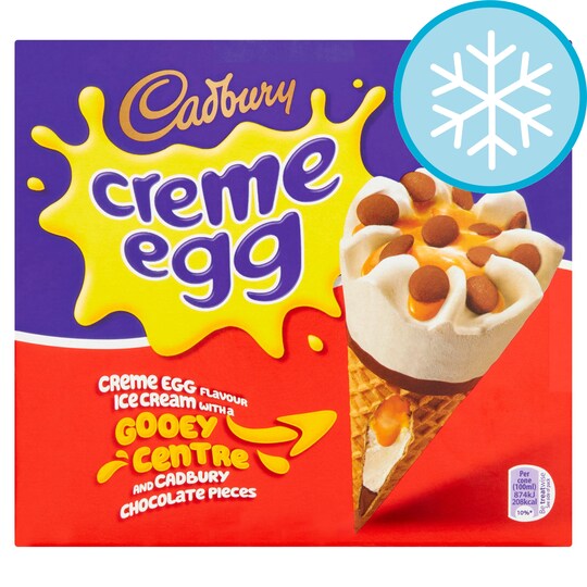 Cadbury Creme Egg Ice Cream Cones 4X100ml Tesco Groceries