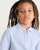 image 2 of F&F Boys Cotton Rich Textured Striped Polo Shirt in Blue