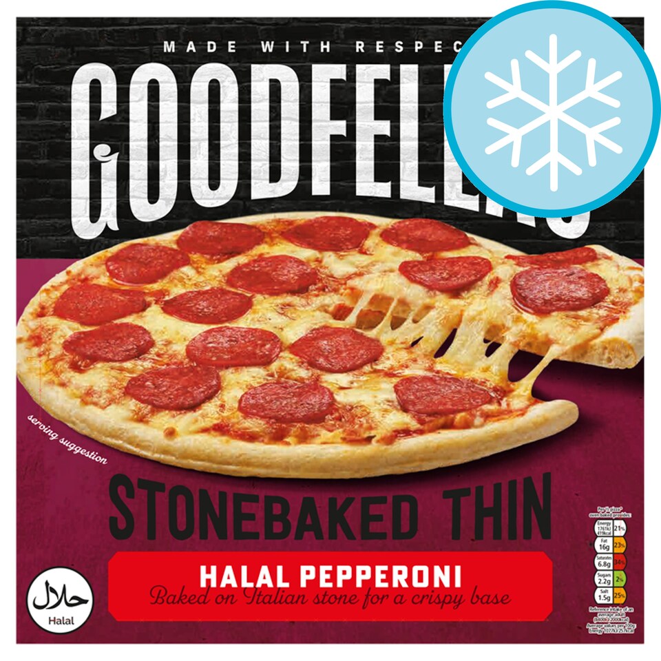 Goodfella's S/Bakd Thin Halal Pepperoni Pizza 328G Tesco Groceries