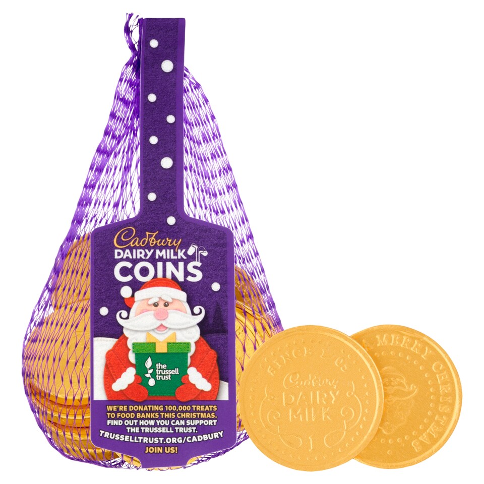 image 1 of Cadbury Dairy Milk Chocolate Xmas Coins Bag 70g