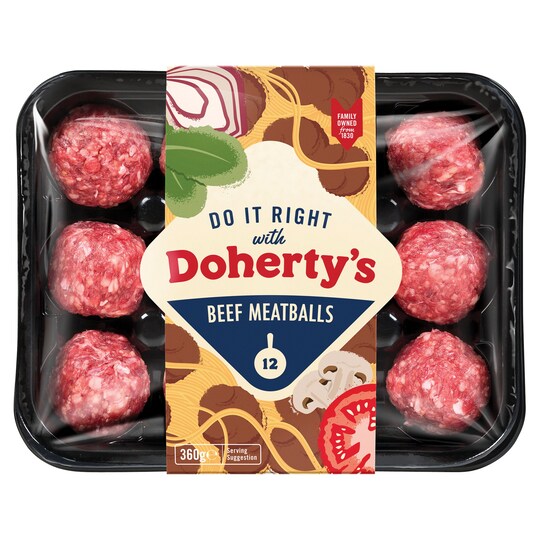 Dohertys Beef Meatballs 360g Tesco Groceries