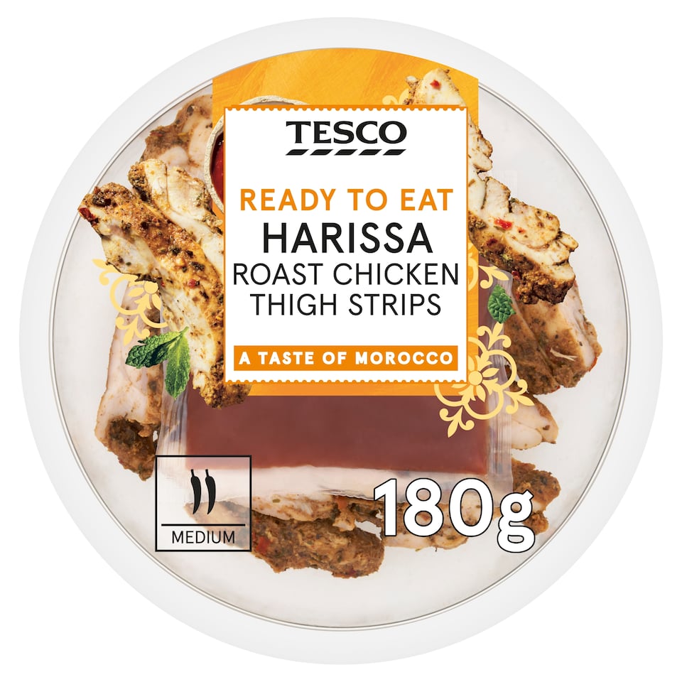 Tesco Harissa Roast Chicken Thigh Strips 180g