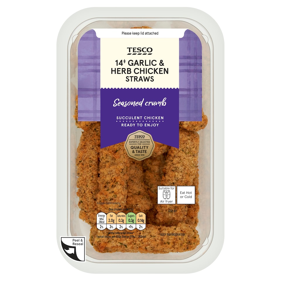 Tesco 14 Garlic and Herb Chicken Straws 161g