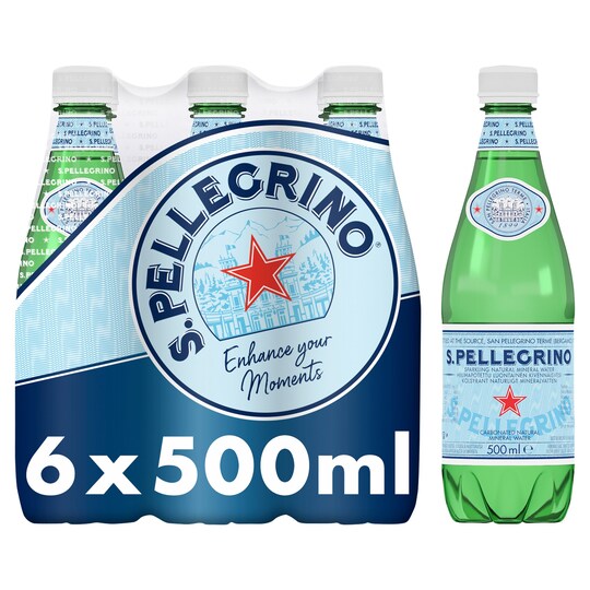 S.Pellegrino Sparkling Mineral Water 6X0.5L Tesco Groceries