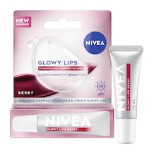 NIVEA Glowy Lip Balm Tube Berry SPF30 with Hyaluronic Acid 10ml