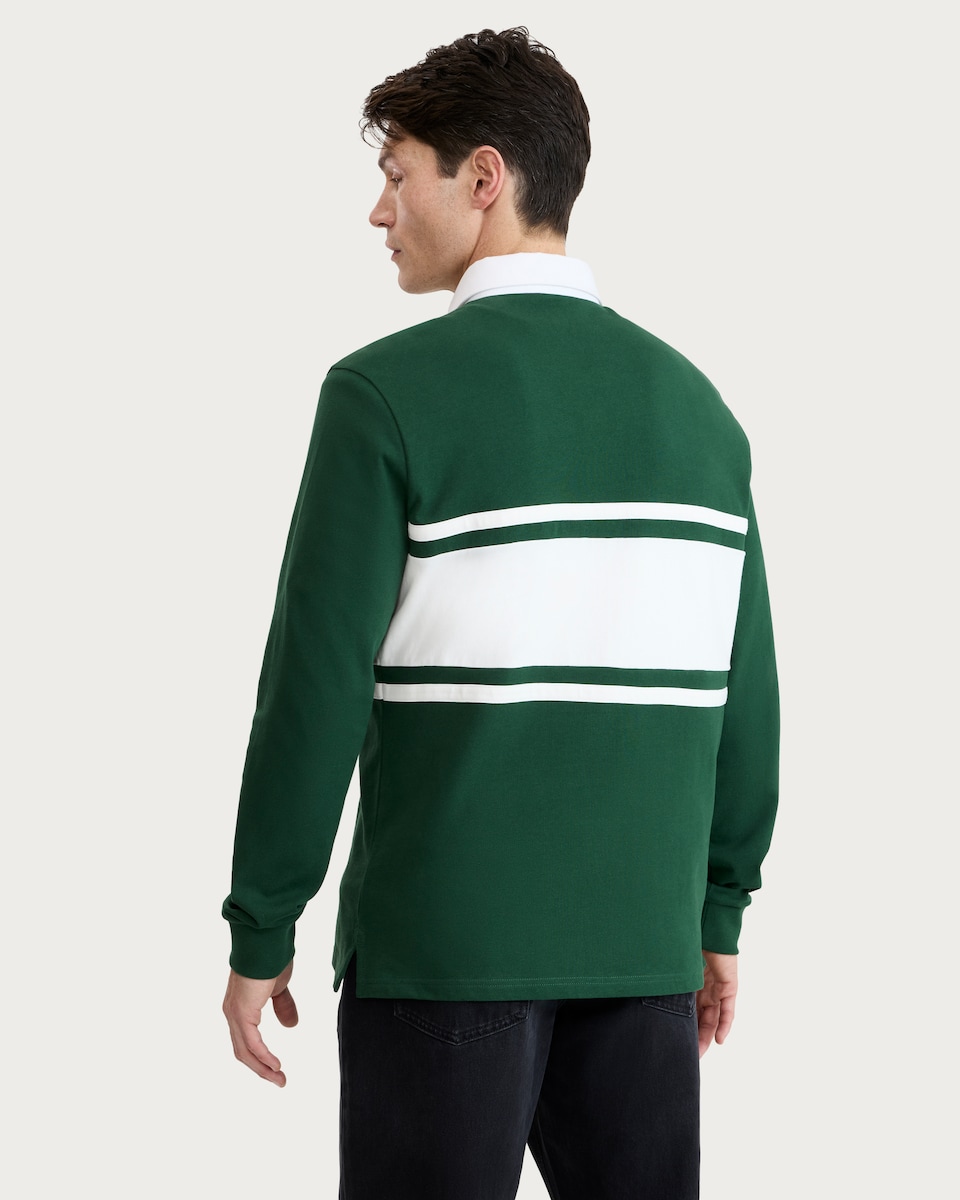 image 1 of F&F Pure Cotton Ireland Long Sleeved Rugby Top in Green