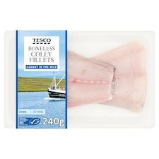 Tesco Boneless Coley Fillets 240g