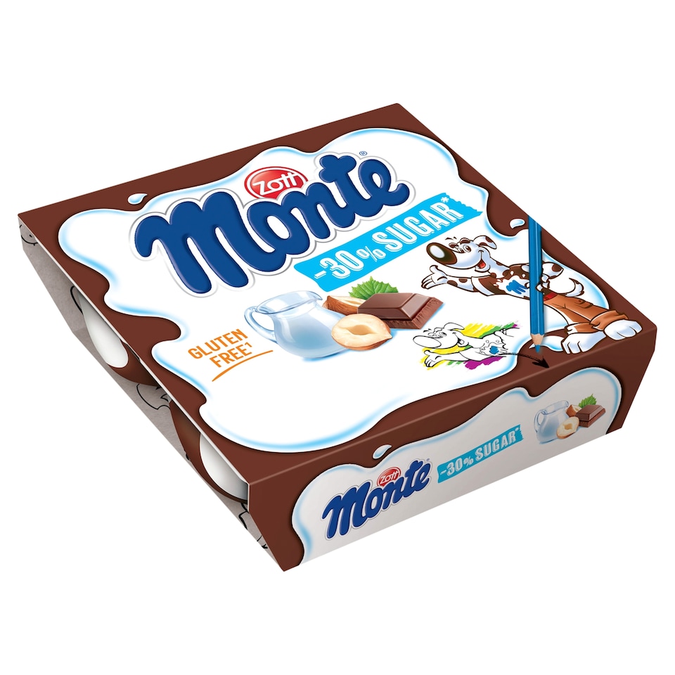 Zott Monte csokoládés, mogyorós tejdesszert 4 x 55 g (220 g)