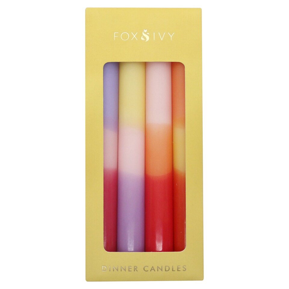 Fox & Ivy Sundrenched Ombre Dinner Candles 4 X 50G Tesco Groceries