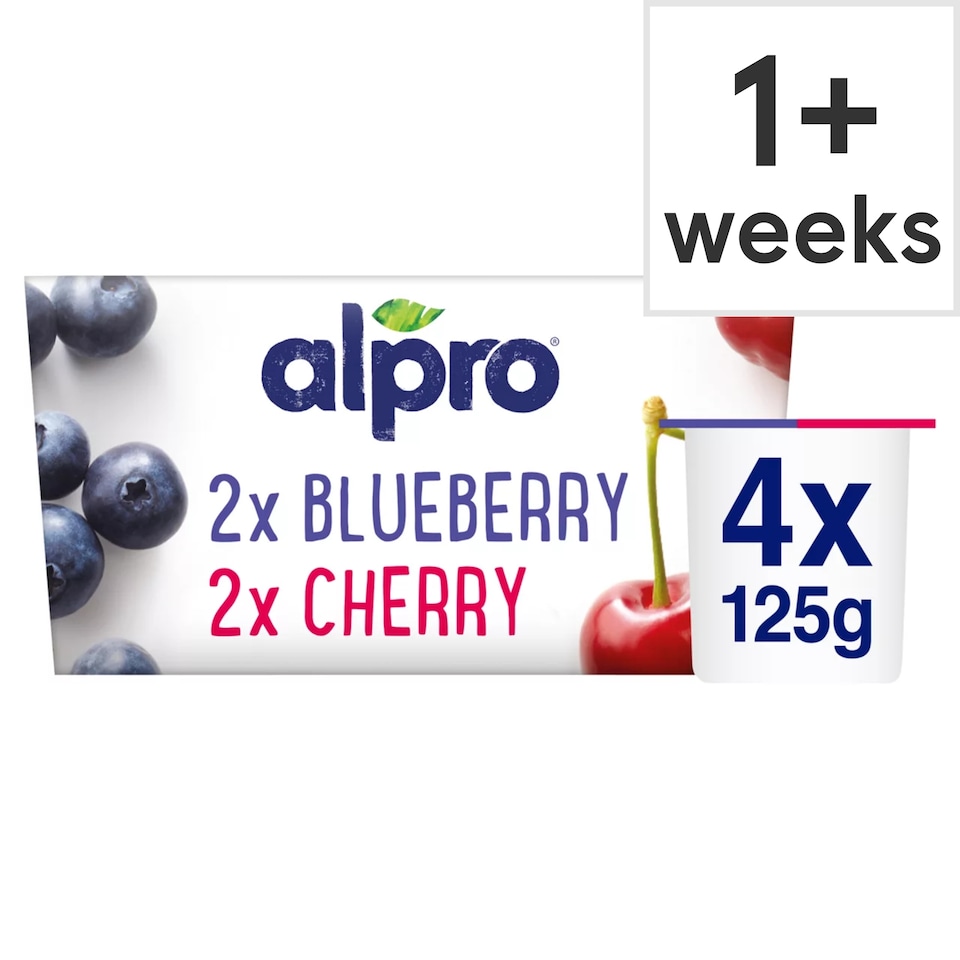 Alpro Blueberry & Cherry Yoghurt Alternative 4x125g