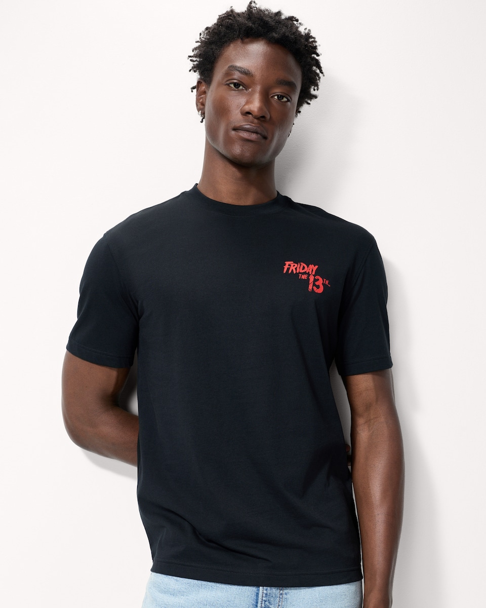 image 1 of Friday the 13th Pure Cotton Halloween T-Shirt in Black