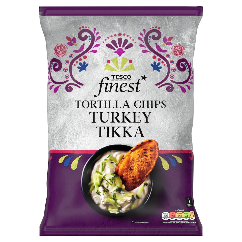 Tesco Finest Tortilla Chips Turkey Tikka 150g