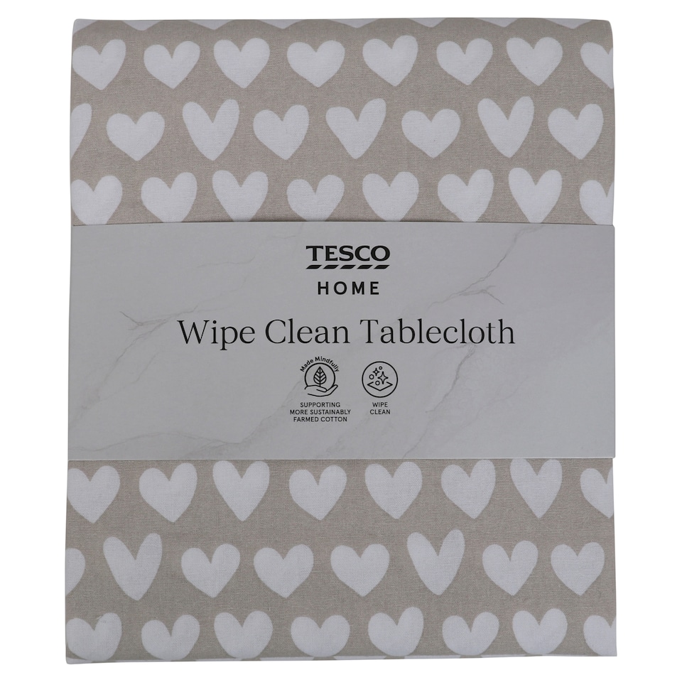 Tesco Hearts Wipe Clean Tablecloth