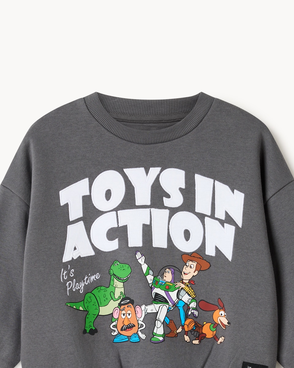 image 1 of Disney Toy Story Cotton Rich Sweatshirt in Grey