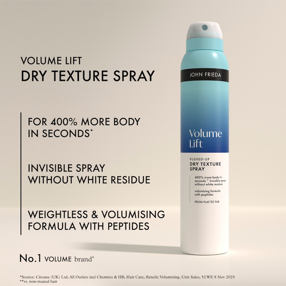 image 1 of John Frieda Volume Lift Pushed-Up Dry Texture Spray 200ml
