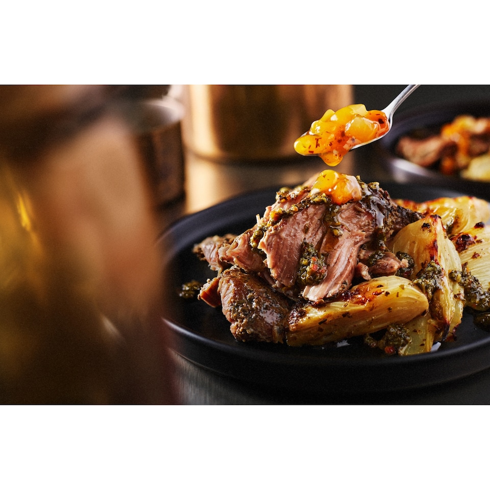 image 1 of Tesco Finest Chef's Collection Roasted Garlic & Rosemary Lamb Shoulder 830g