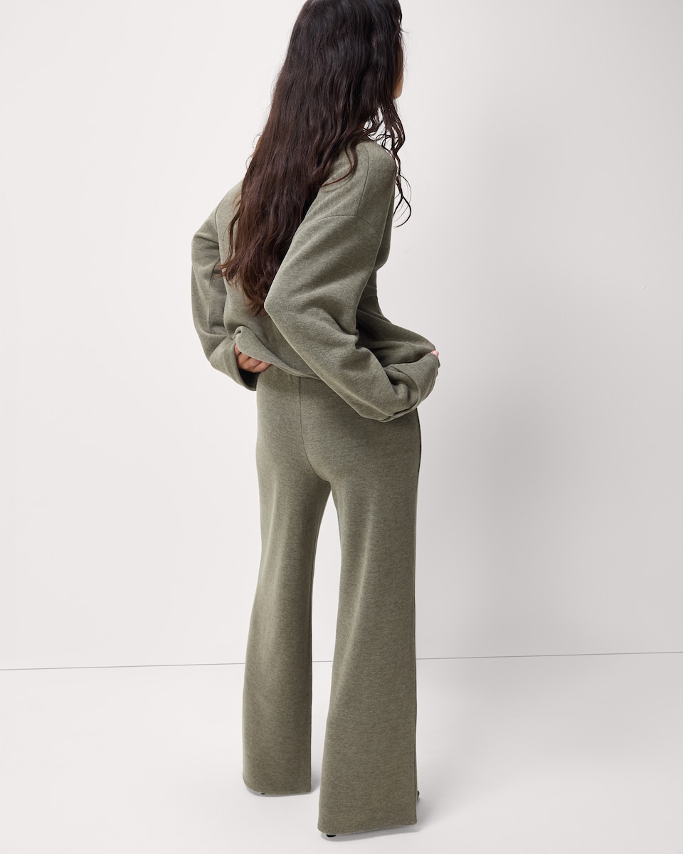 image 1 of F&F Textured Wide Leg Trousers in Olive