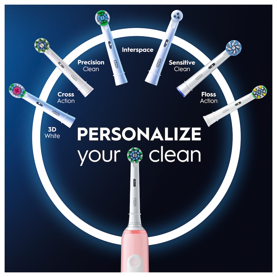 image 1 of Oral-B Pro 3 3D White Pink Electric Toothbrush & Case