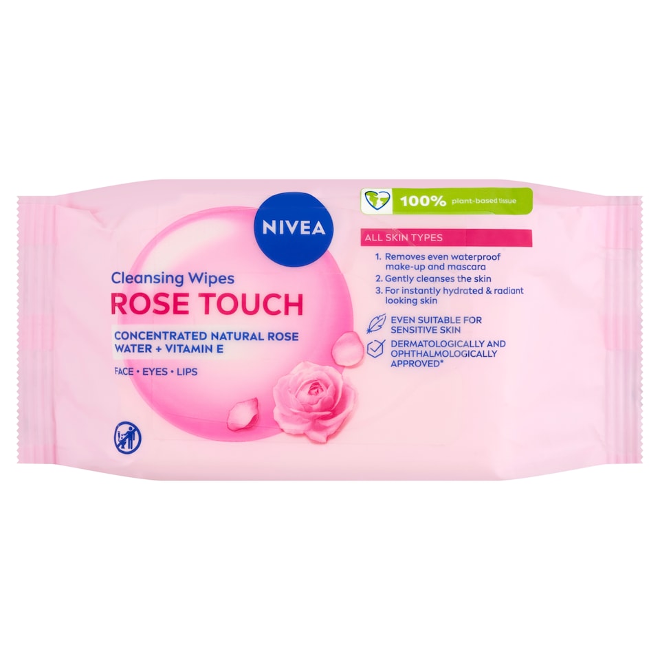 image 1 of NIVEA Rose Touch Cleansing Wipes 25 pcs