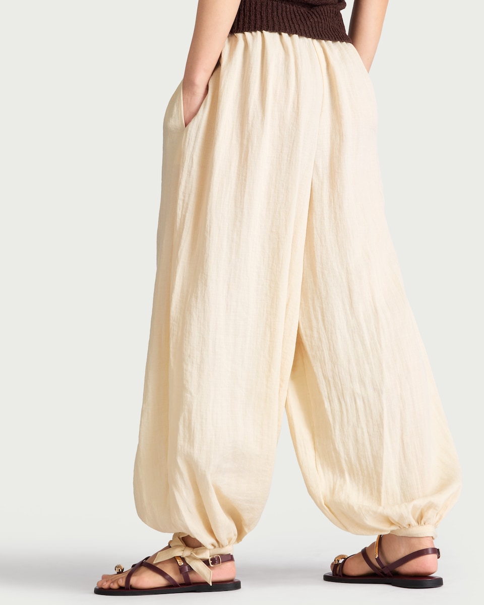 image 1 of The F&F Edit Tie Hem Balloon Trousers in Camel