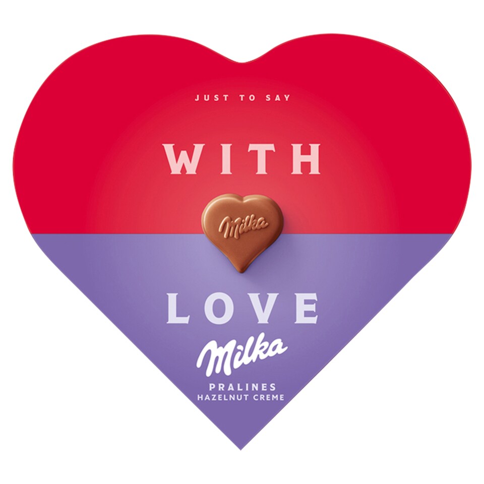 Milka I love Milka alpesi tejcsokoládé praliné mogyorós krémtöltelékkel 44 g
