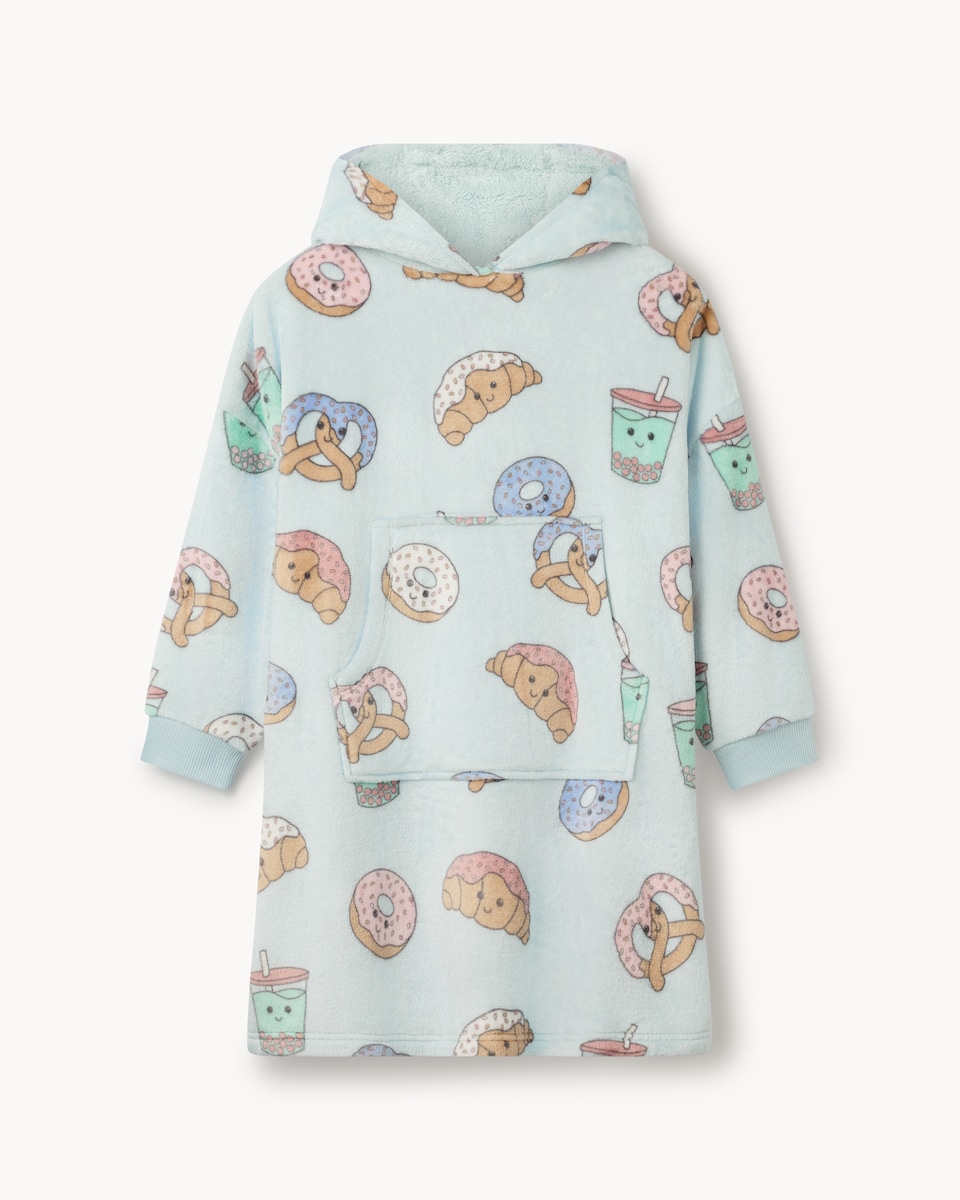 image 1 of F&F Girls Fleece Pastry Hoodie in Blue