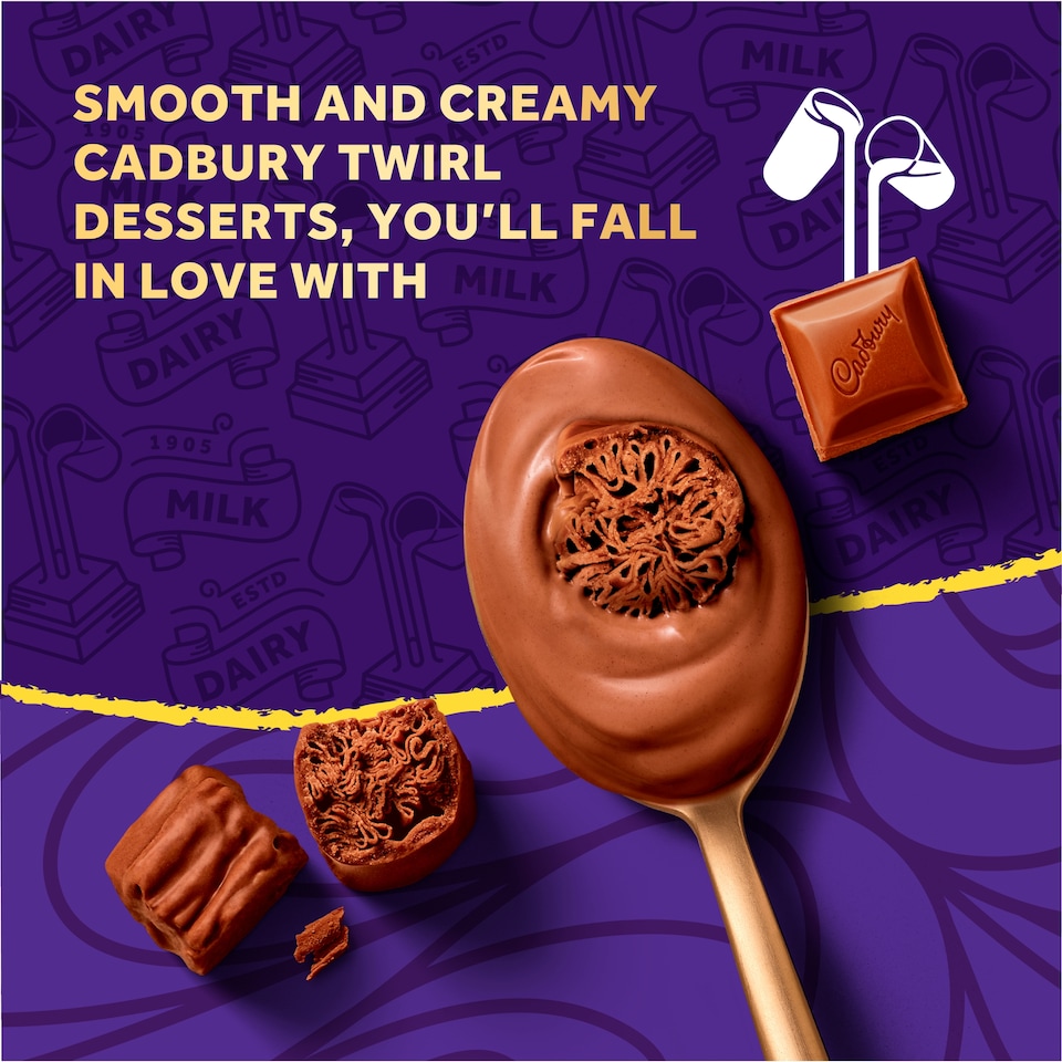 image 1 of Cadbury Dairy Milk Chocolate Dessert with Twirl Pieces 345g