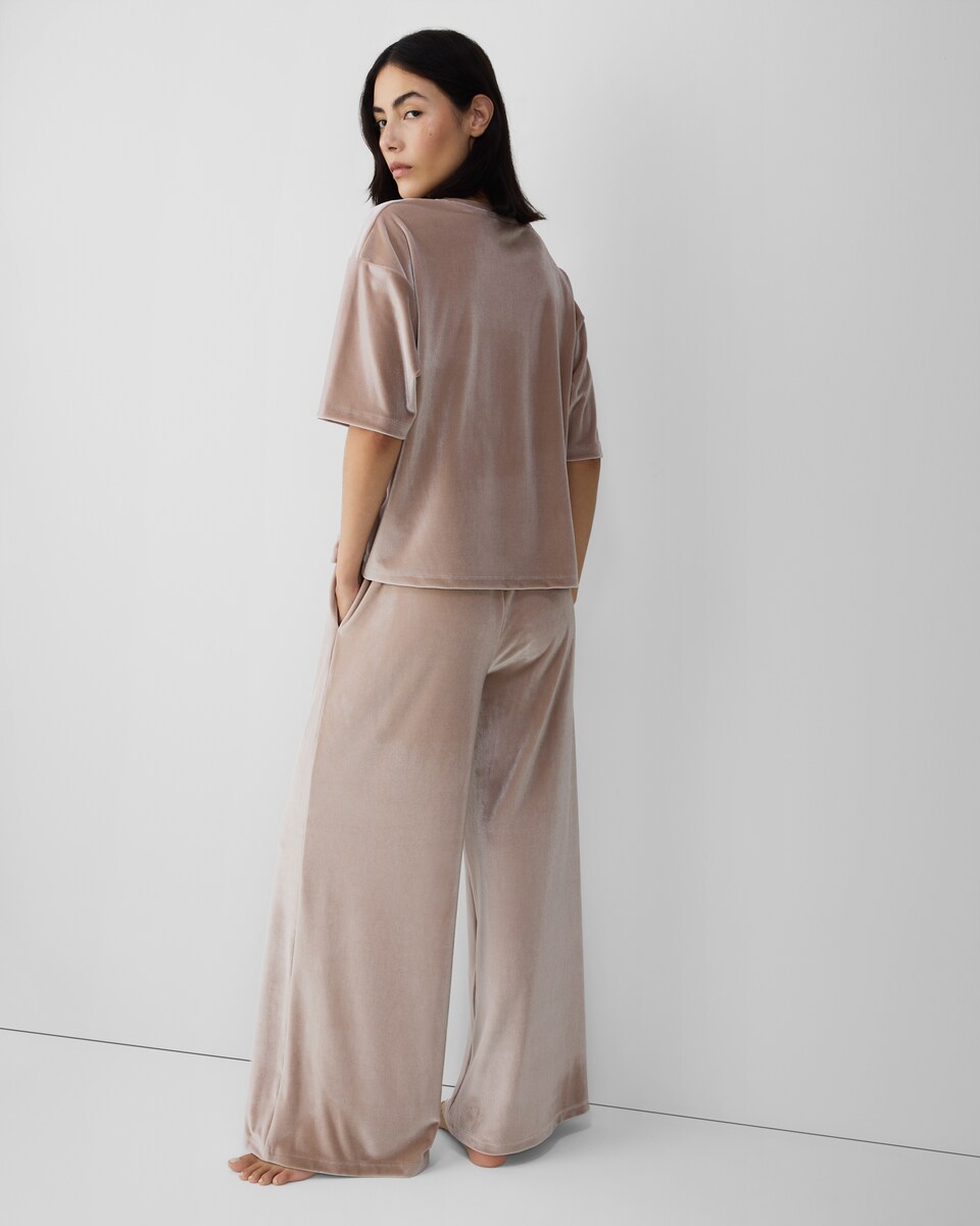 image 1 of F&F Velour Pyjama Set in Mink