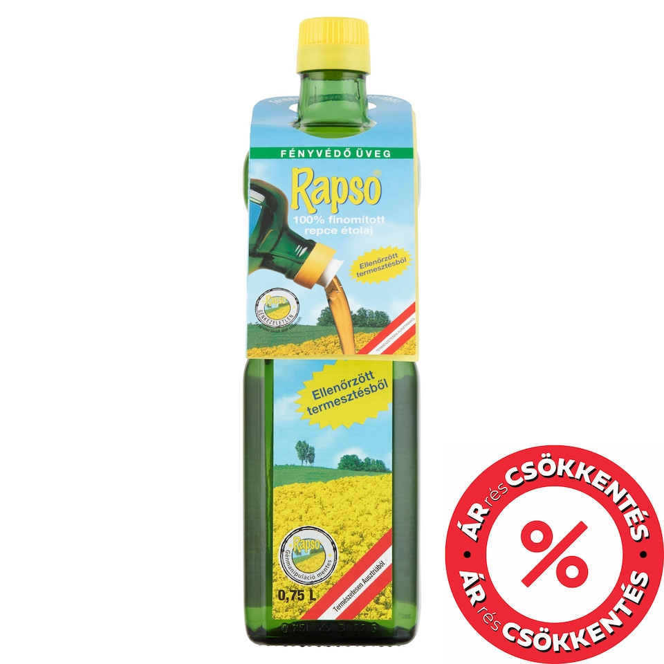 Rapso 100% finomított repce étolaj 0,75 l