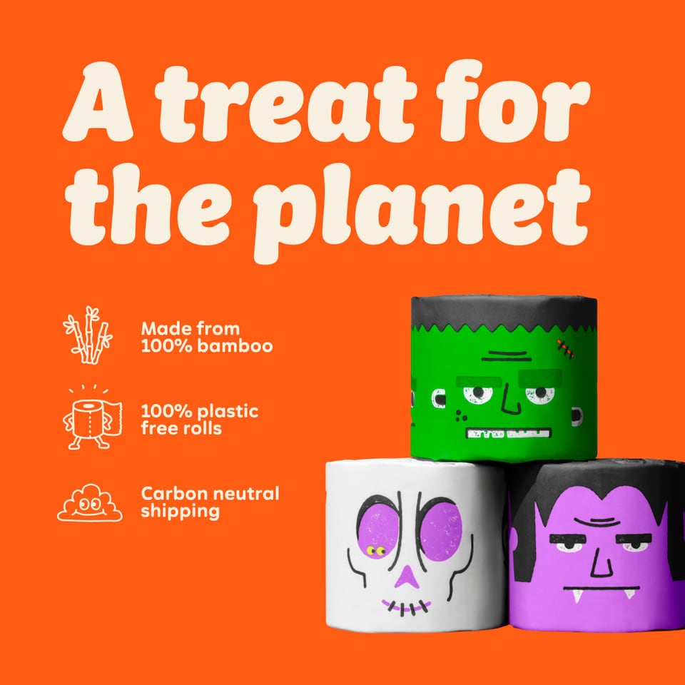 image 1 of Who Gives A Crap Extra Soft Spooky Edition Toilet Tissue 6 Mega Rolls