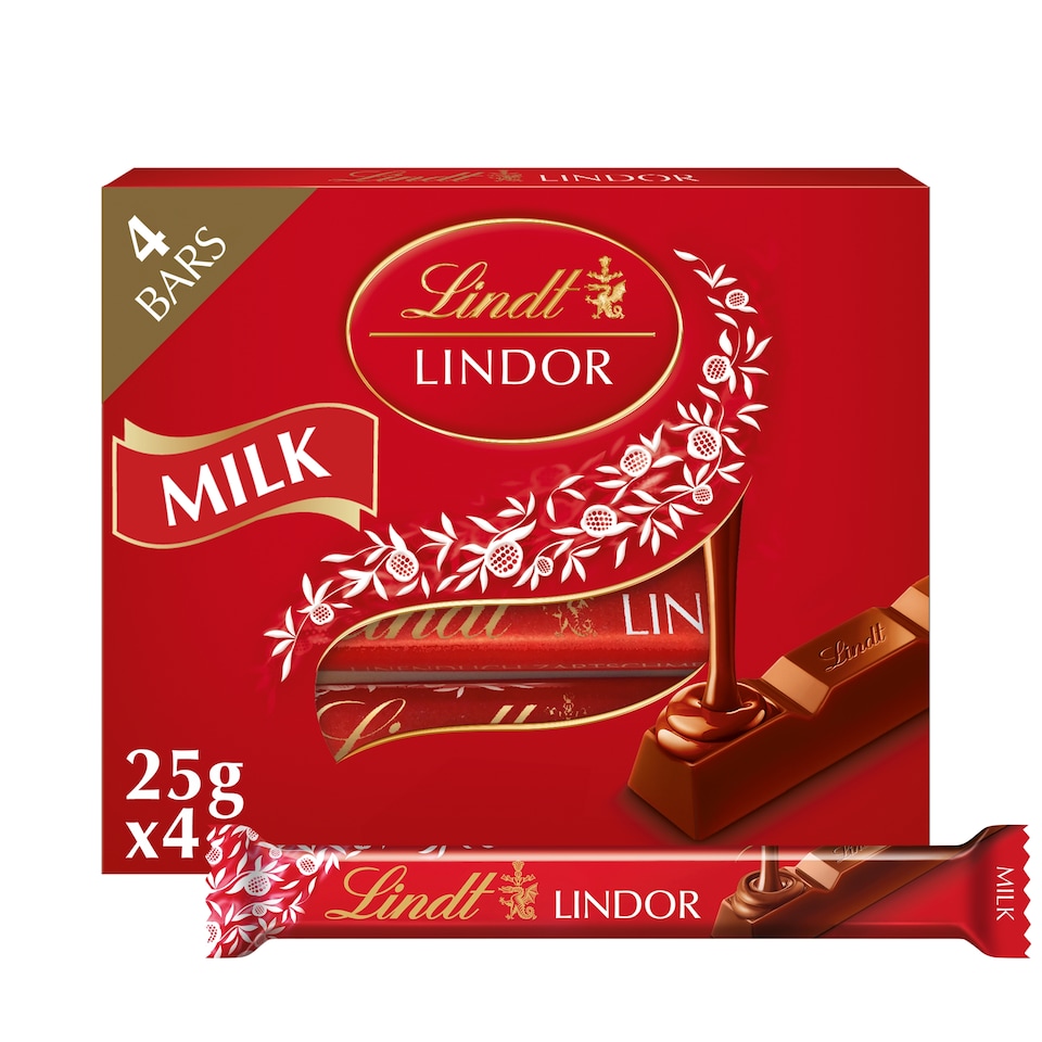 image 1 of Lindt Lindor Milk chocolate Multipack 4*25g