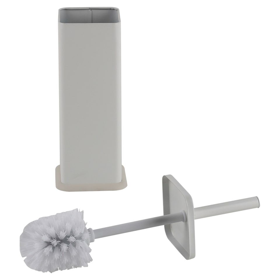 image 1 of F&F Home White Metal Sqaure Toilet Brush