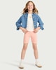 image 3 of F&F Girls 2-Pack Cotton Rich Ribbed Cycling Shorts in Coral