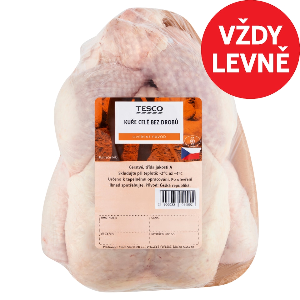 Tesco Kuře celé bez drobů