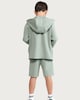 image 2 of F&F Active Boys TECHSPORT Side Panel Drawstring Shorts in Green