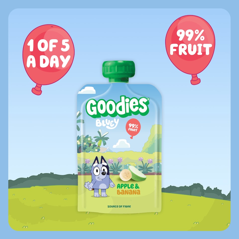 image 1 of Goodies Bluey Apple & Banana Pouch 4x100g