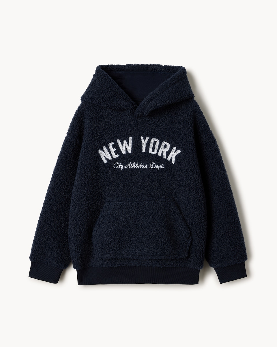 image 1 of F&F Boys Borg New York Hoodie in Navy
