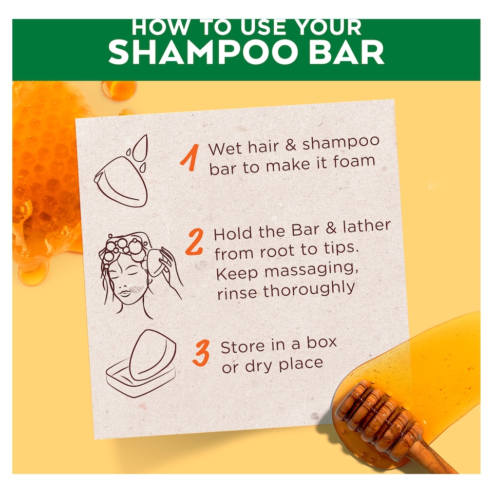 image 1 of Garnier Ultimate Blends Honey Treasures Shampoo Bar 60G