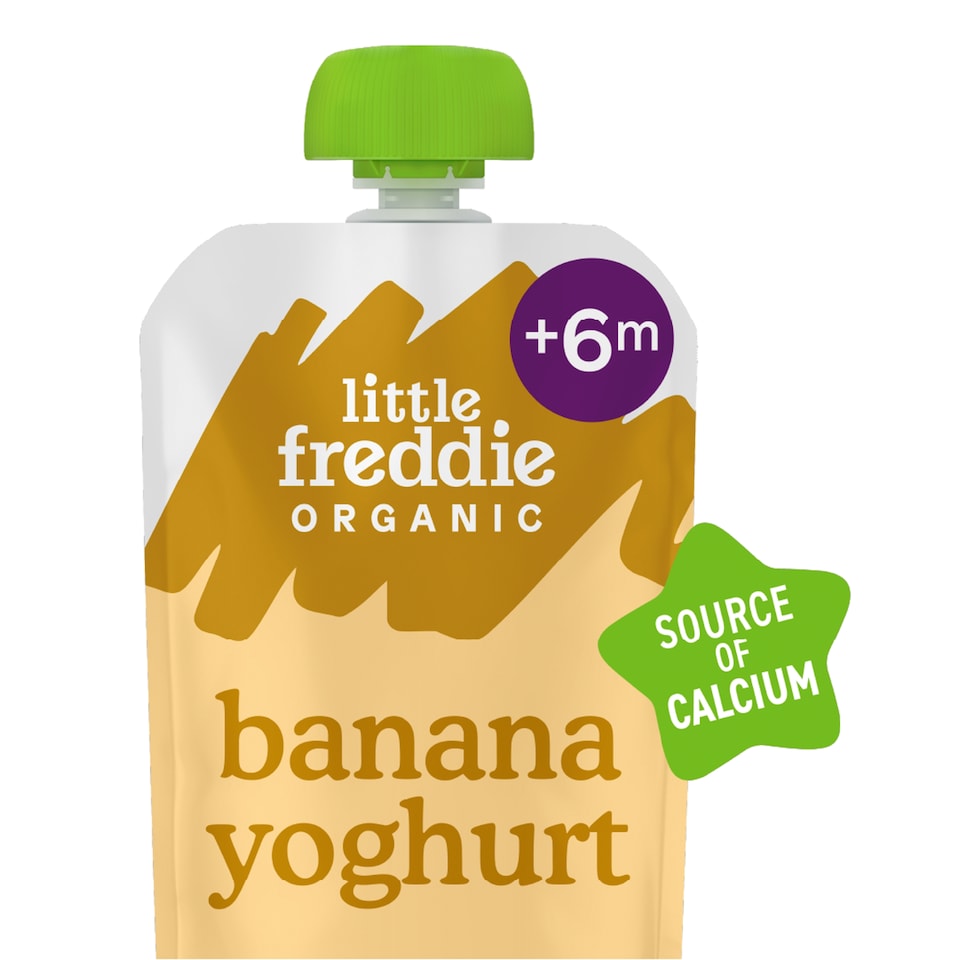 Little Freddie Organic Banana Greek Style Yoghurt Baby Food Pouch 6+ Months 100g