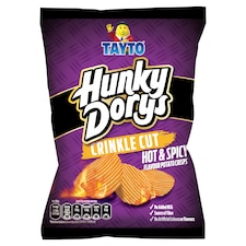 Tayto Hunky Dory Crinkle Cut Hot & Spicy Flavour Potato Crisps 130g