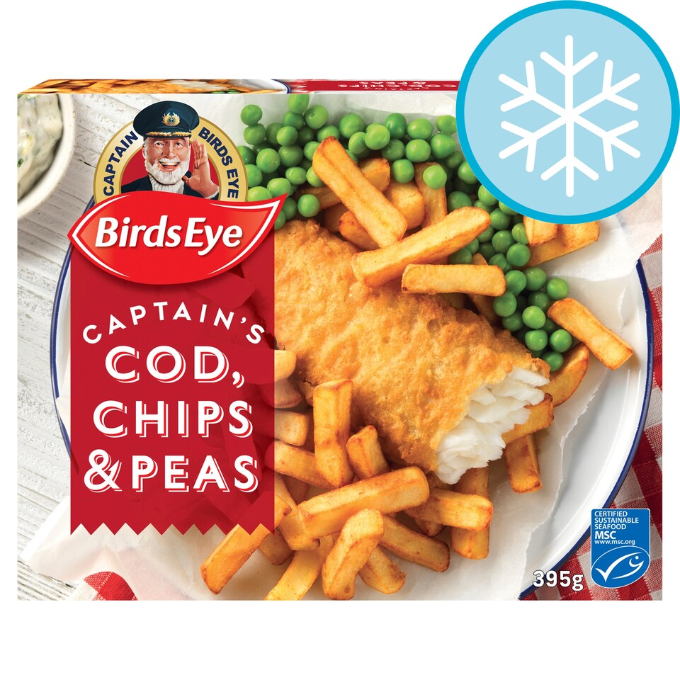 image 1 of Birds Eye Battered Cod Chips & Peas 395G