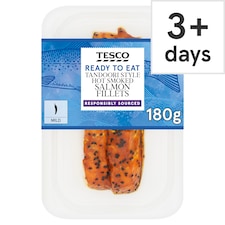 Tesco Ready to Eat Tandoori Style Hot Smoked Salmon Fillets 180g