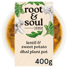 Root & Soul Lentil & sweet potato dhal plant pot with gunpowder roasted cauliflower 400g