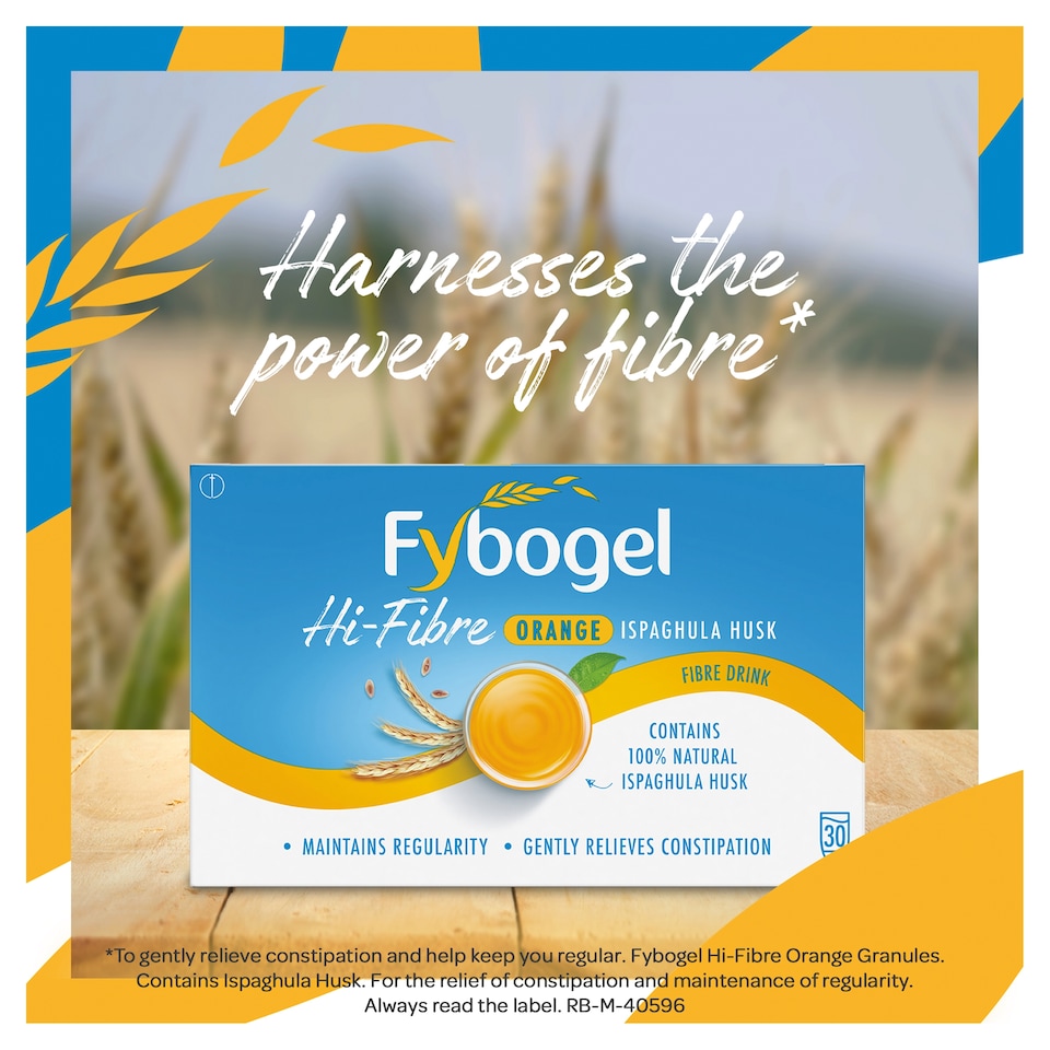image 1 of Fybogel Hi-Fibre Orange Constipation Relief Sachets - Ispaghula Husk Fibre Drink 30s