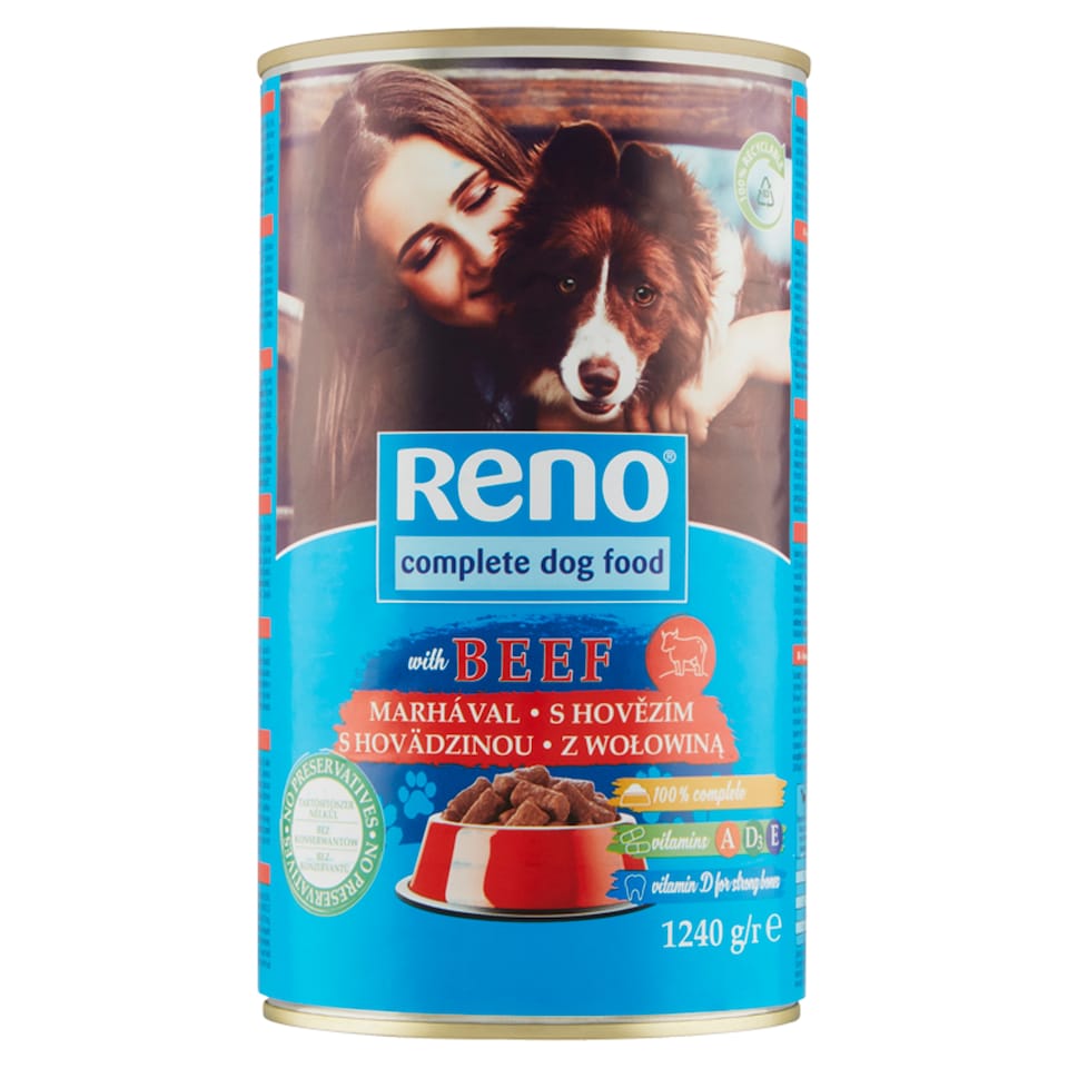 Reno Complete Food for Adult Dogs Pieces for Dogs with Beef in Sauce 1240 g