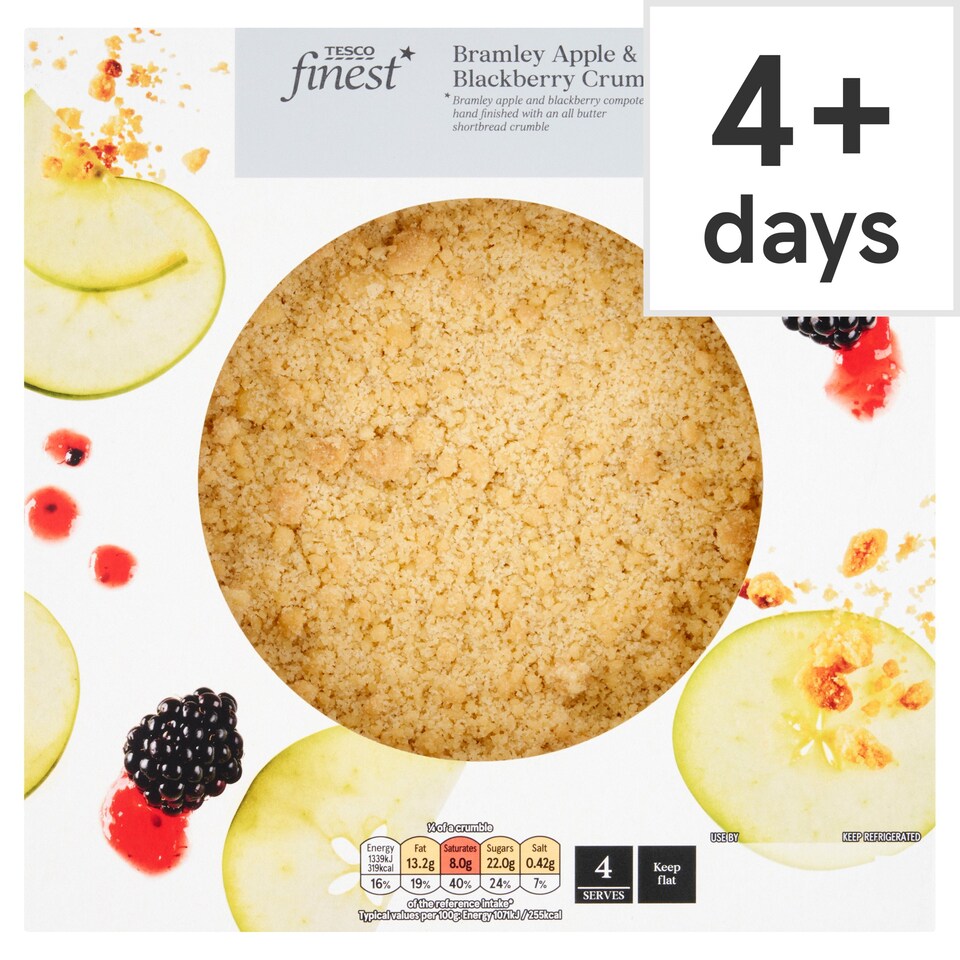 Tesco Finest Bramley Apple & Blackberry Crumble 500g Tesco Groceries