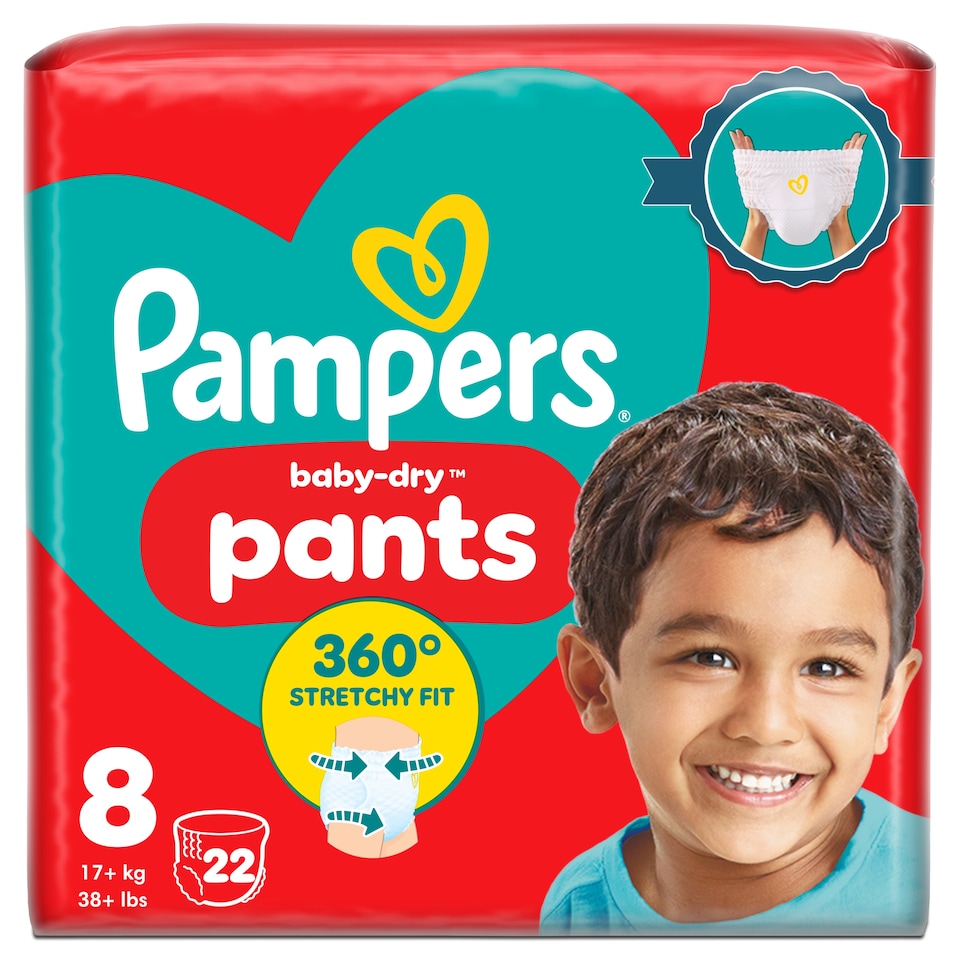 image 1 of Pampers Baby Dry Nappy Pants S8 22 Nappies